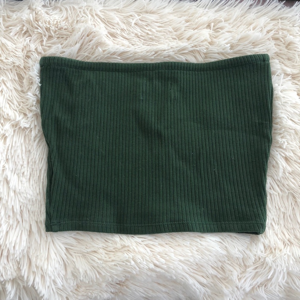 UO army green ribbed tube top